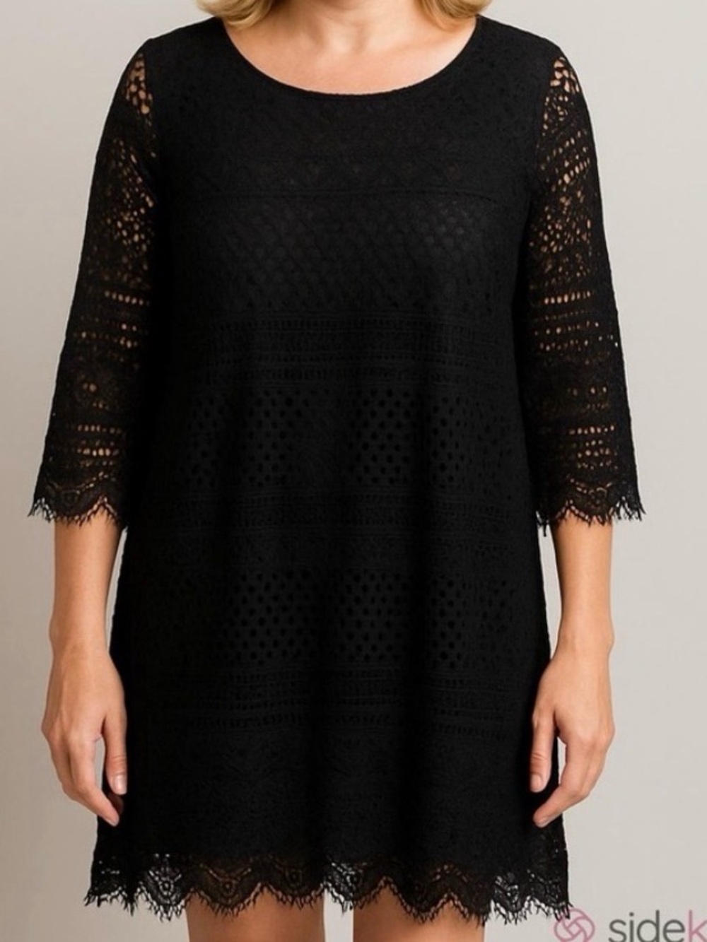 Avenue Black Crochet Lace Mini Dress